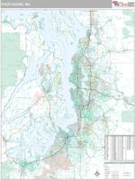Puget Sound Metro Area Wall Map
